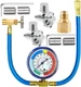 R134A Refrigerator Freon Recharge Hose Kit,  Self-Sealing Adapte