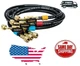 Fieldpiece HR3B Ball Valve Refrigerant Hose Set 3 Pack with Color Tags 1/4"x 1/4