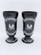 TEMPTATIONS TARA DOODLE DOO ROOSTER FOOTED TUMBLER 7 1/4" SET OF TWO