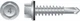 Unslotted Indented Hex Washer Head, Zinc, 10-16 x 1/2, #2 Point, Box of 1,000