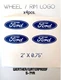 FORD WHEEL RIM CENTER CAP LOGO LOGOS DECAL EMBLEM STICKER 2" x 3/4" SET x4
