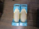 2 NOS GE 25BC/W  25 Watt Blunt Tip WHITE Candelabra Base Light Bulbs Bulb Lot