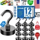 Superior 30 lbs Magnetic Hooks - 12 Pack, Rust Proof & Heavy Duty for Your Needs