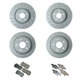 Zimmerman Front Rear Disc Brake Rotors Akebono Euro Pads Kit for W221 S400 S550